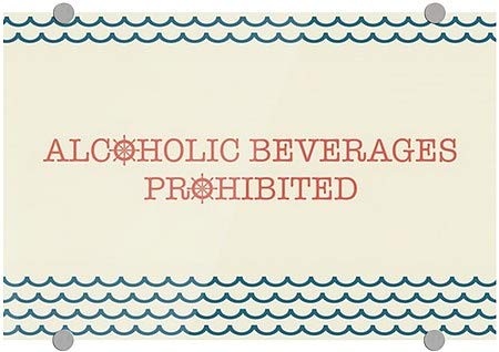Cgsignlab | משקאות אלכוהוליים אסורים -גל לא -נתי סימן אקרילי פרימיום | 18 x12
